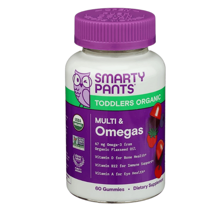 SmartyPants Organic with Probiotics Toddler Formula, Multivitamin Gummies, 60 Ea