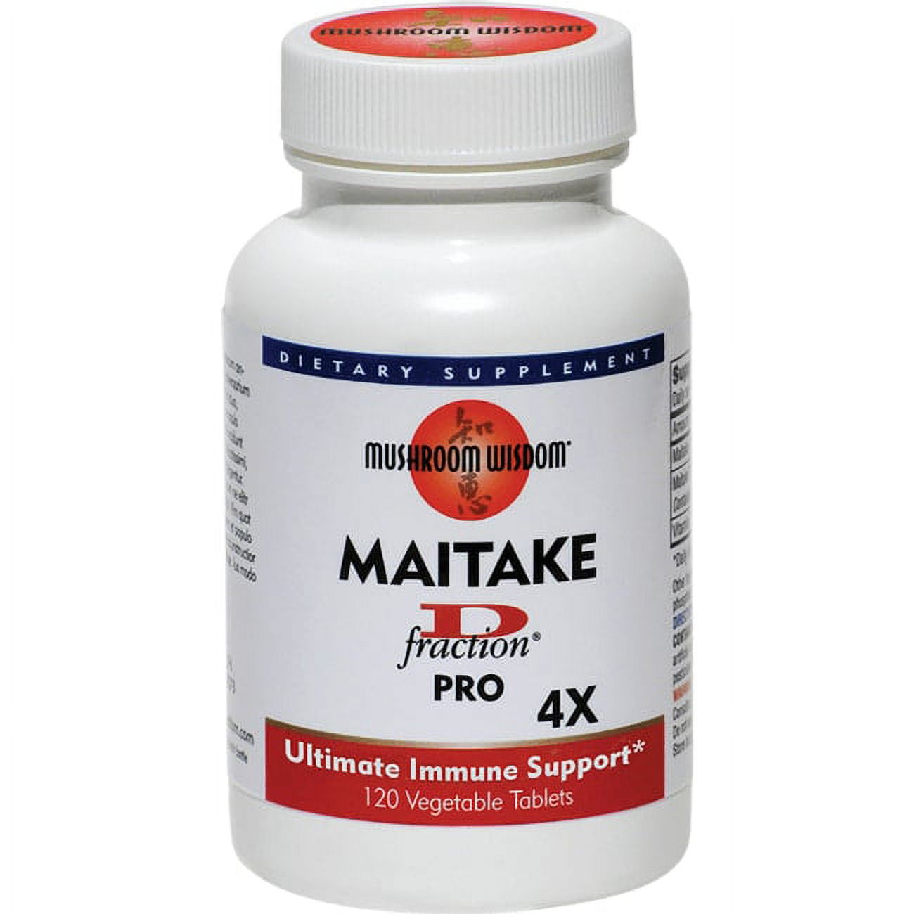 Mushroom Wisdom Grifron-Pro Maitake D-Fraction 4X Vegetarian Tablets - 120 Ea