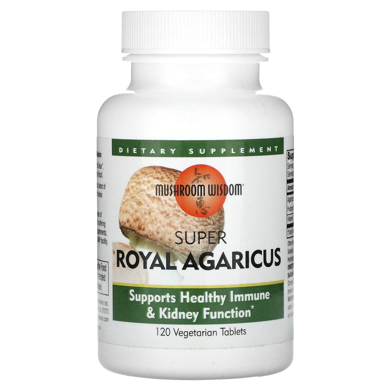 Mushroom Wisdom Super Royal Agaricus with Maitake D Fraction Tablets, 120 Ea