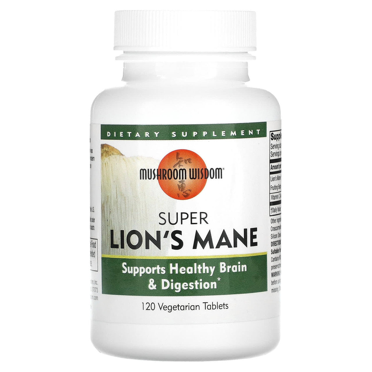 Mushroom Wisdom Super Lions Mane, Vegetable Tablets, 120 Ea