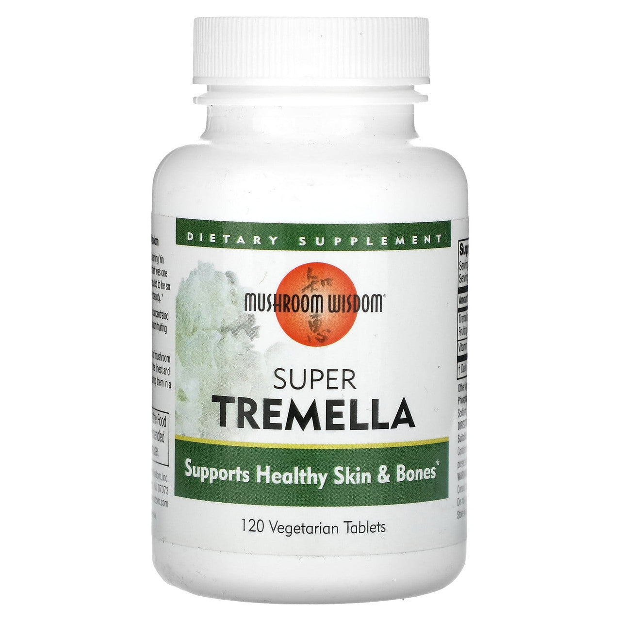 Mushroom Wisdom Super Tremella Vegetable Capsules, Supports Healthy Skin And Bones, 120 Ea