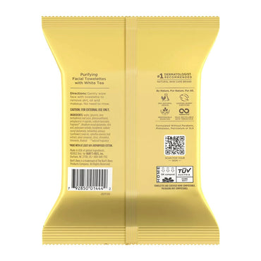 Burts Bees White Tea Facial Cleansing Towelettes, Unscented, 30 Ea