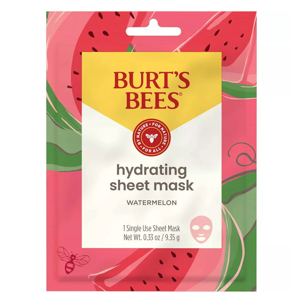 Burts Bees Hydrating Sheet Face Mask Watermelon for Women 0.33Oz (9.35g)