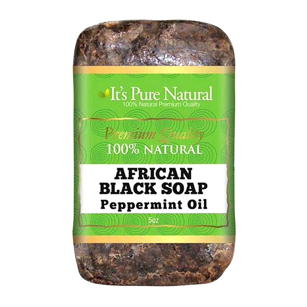 Its Pure Natural African Black Soap Peppermint Oil, 5 Oz