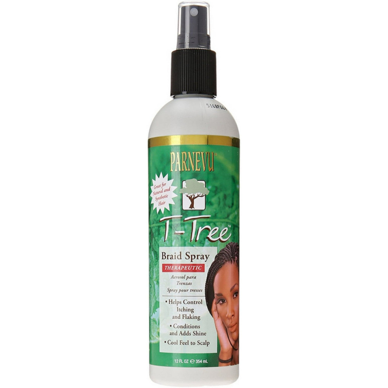 Parnevu T-Tree Medicated Braid Hair Spray, Scalp Feel Cool, 12 Oz