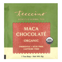 Teeccino, Organic Roasted Herbal Tea, Maca Chocolate, Caffeine Free, 10 Tea Bags, 2.12 oz