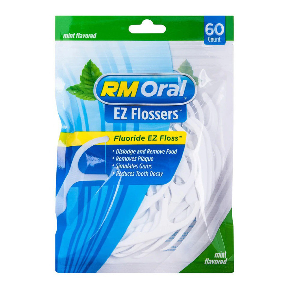 RM Oral EZ Flossers Mint flavored, 60 Ea