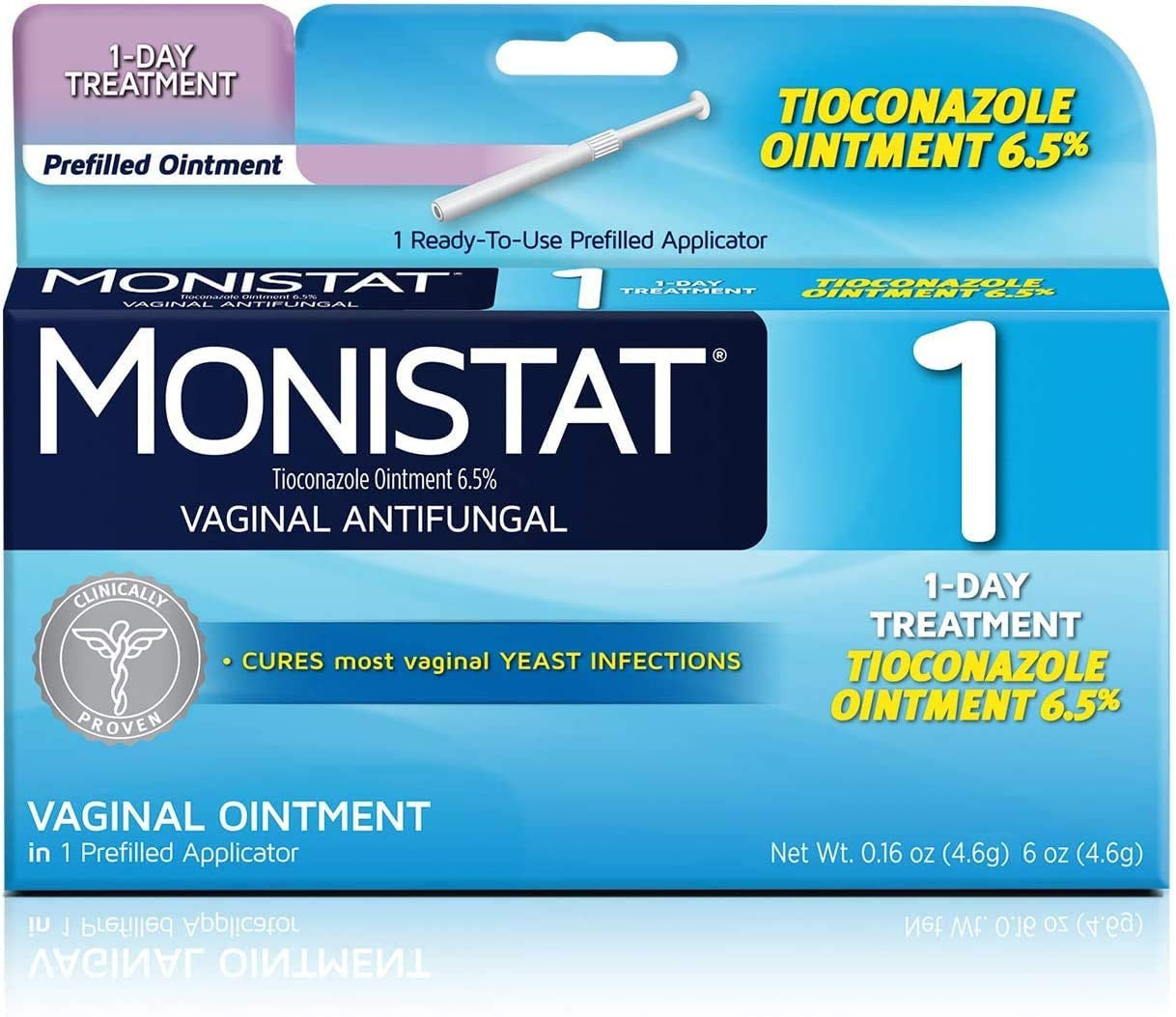 Monistat 1 Day Vaginal Antifungal Prefilled Applicator, 1 Ea