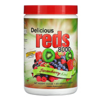 Greens World Delicious Reds 8000 Powder, Strawberry And Kiwi Flavor, 10.6 Oz