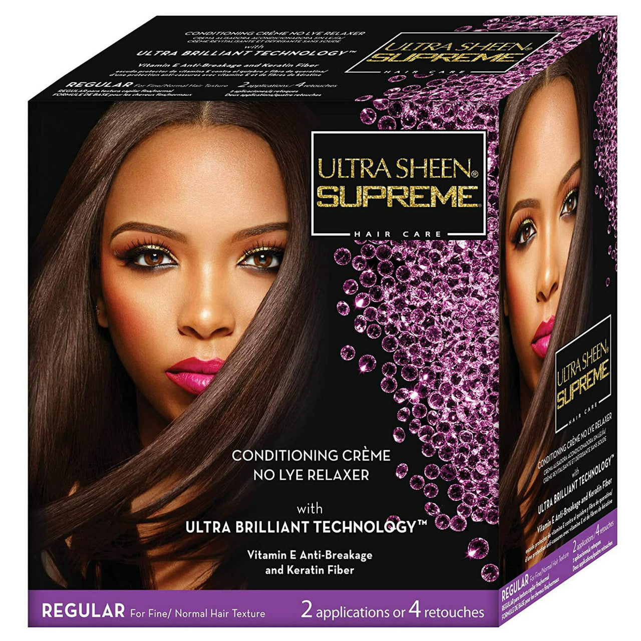 Ultra Sheen Supreme No Lye Relaxer Conditioning Hair Creme, Regular, 2 Kit Value Pack