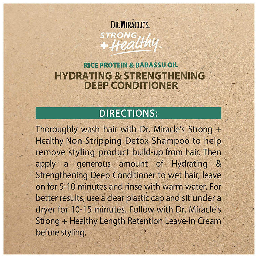 Dr. Miracles Strong and Healthy Hydrating and Strengthening Deep Conditioner, 12 Oz