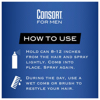 Consort Unscented Extra Hold Aerosol Hair Spray For Men, 8.3 Oz