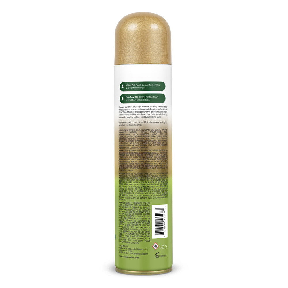 African Pride Olive Miracle Anti-Breakage Maximum Strength Hair Growth Sheen Spray, 8 Oz