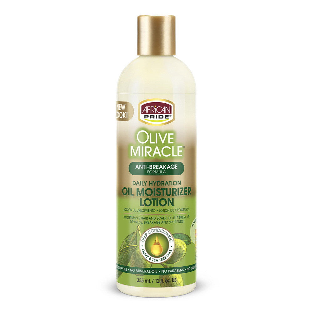 African Pride Olive Miracle Anti-Breakage Oil Moisturizer Lotion, 12 Oz