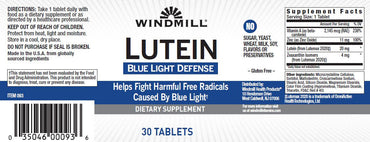 Windmill Lutein Blue Light Defense Tablets for Eye Health, 30 Ea
