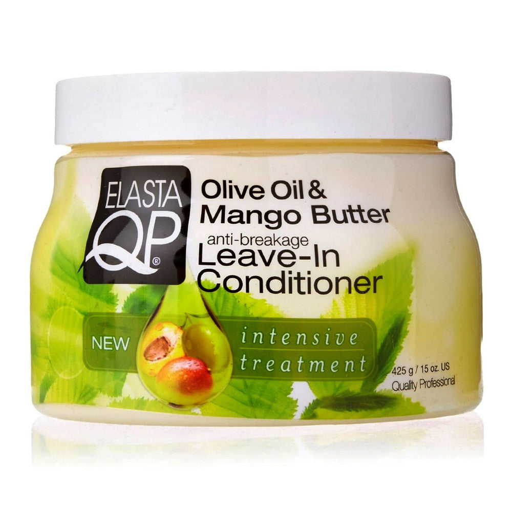 Elasta QP Anti Breakage Leave In Conditioner, Olive Oil and Mango Butter, 15 Oz