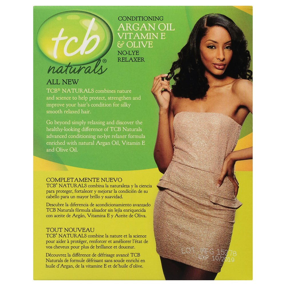 TCB Naturals Regular Conditioning Argan Oil No Lye Hair Relaxer Box, 1 Ea