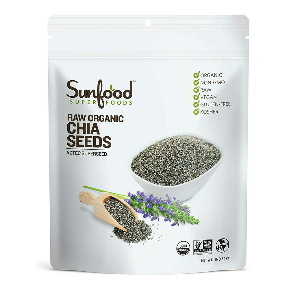 Sunfood Superfoods Raw Organic Chia Seeds Great For Weight Loss, 16 Oz