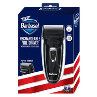Barbasol Rechargeable Foil Shaver With Stainless Steel Blades, Pop Up Trimmer, 1 Ea