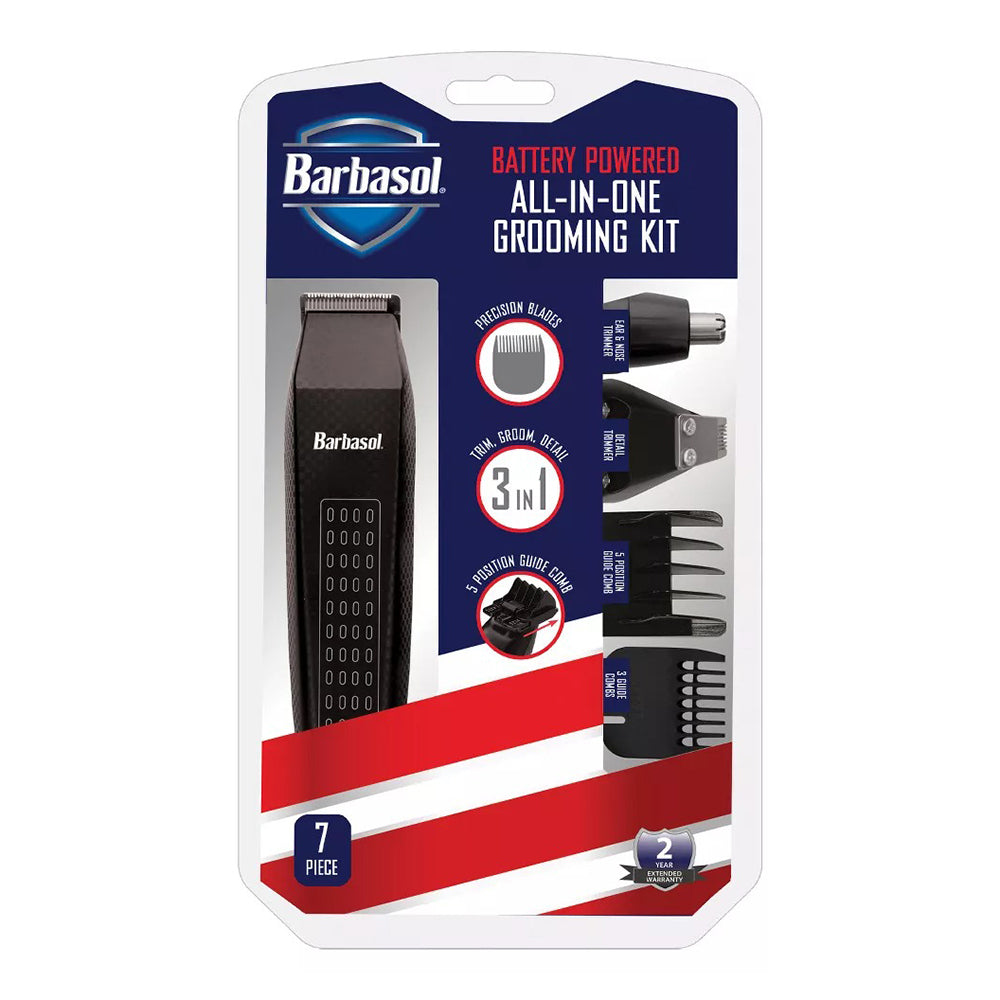 Barbasol Battery Powered 7 Piece All In One Grooming Kit for Men 1Ea