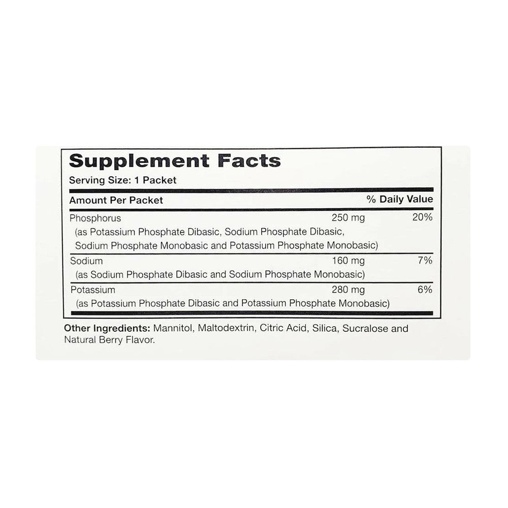 Rugby Sodium, Potassium and Phosphorus Sugar Free Supplement Powder Concentrate, 100 Ea