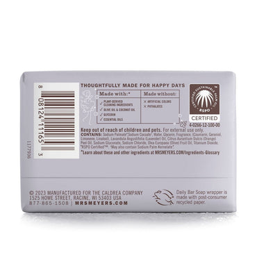 Mrs. Meyer's Clean Day Daily Bar Soap, Lavender Scent, 5.3 Oz