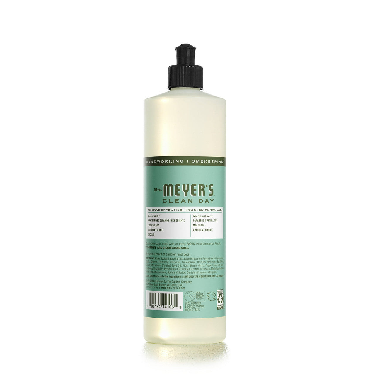 Mrs. Meyers Clean Day Liquid Dish Soap, Basil Scent, 16 oz