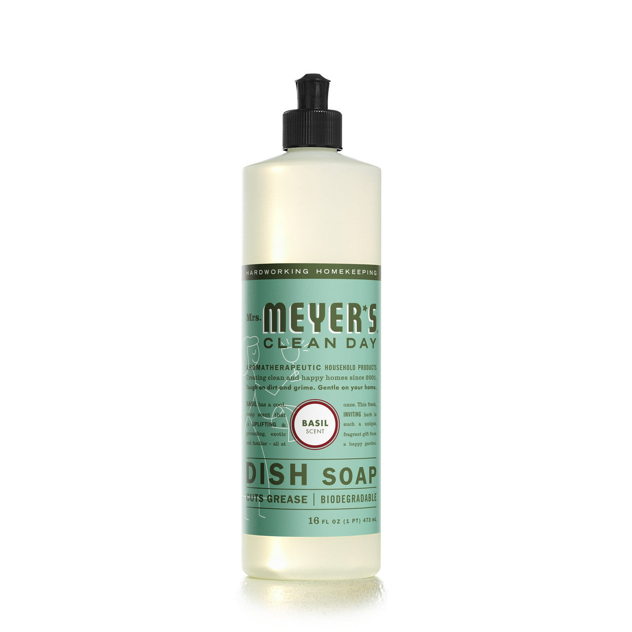 Mrs. Meyers Clean Day Liquid Dish Soap, Basil Scent, 16 oz