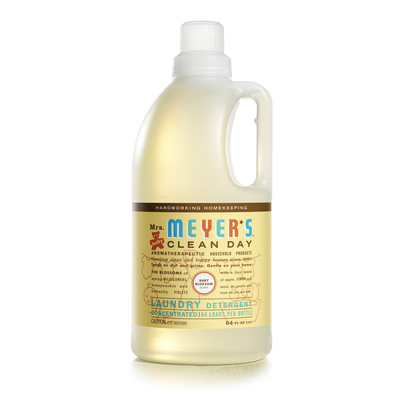 Mrs. Meyers Clean Day Laundry Detergent, Baby Blossom - 64 Oz, 64 Loads