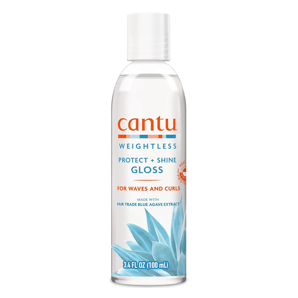 Cantu Weightless Protect Plus Shine Gloss Liquid Curl Enhancer Oil 3.4Oz (100ml)