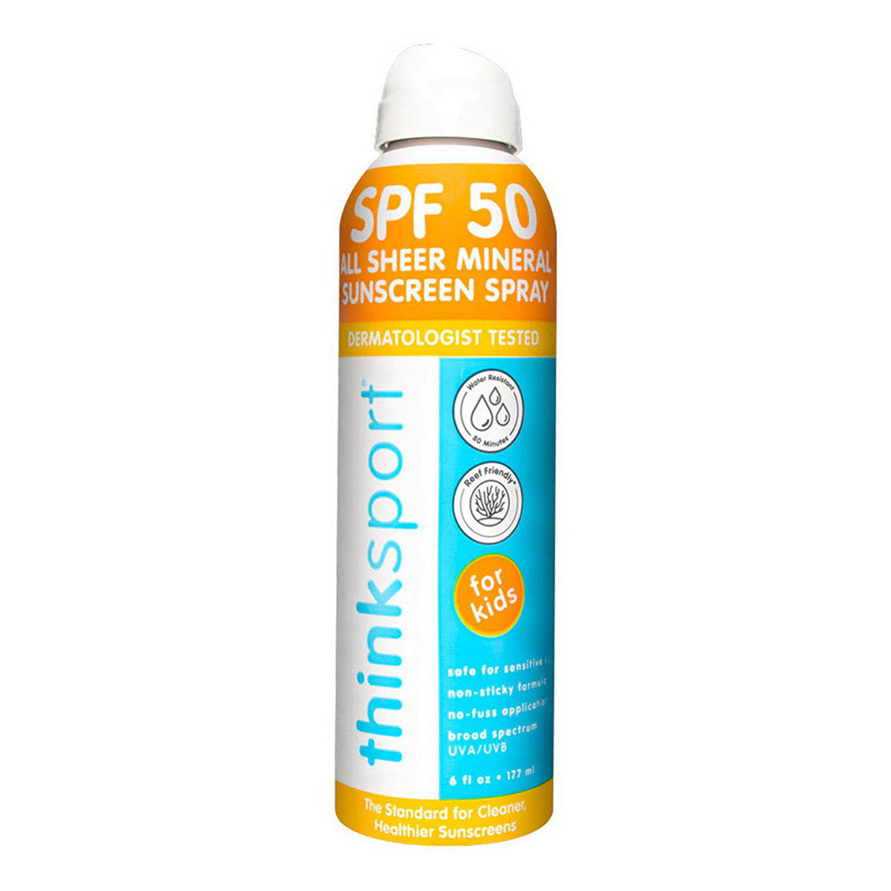 Think Sport All Sheer Mineral Sunscreen Spray For Kids Spf 50, 6 Oz