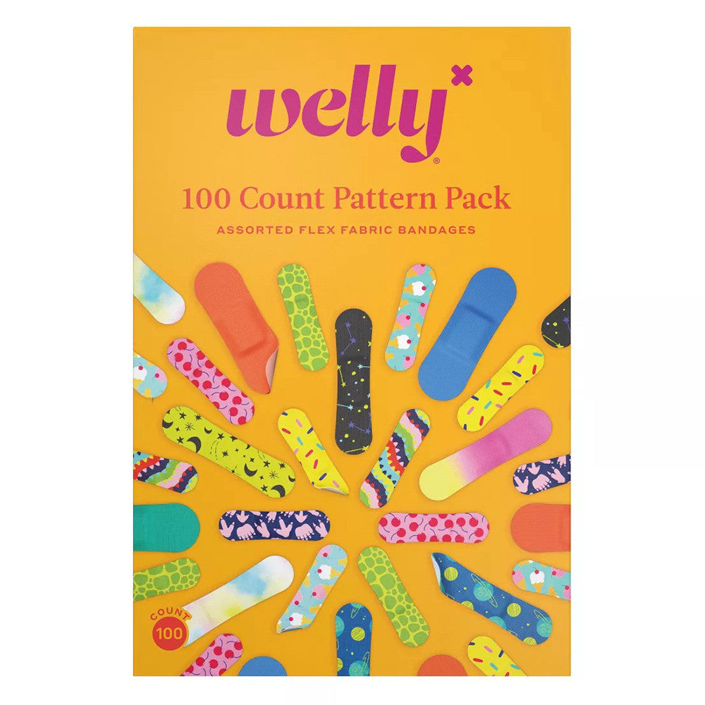 Welly Flex Fabric Assorted Bandage, 100 Ea