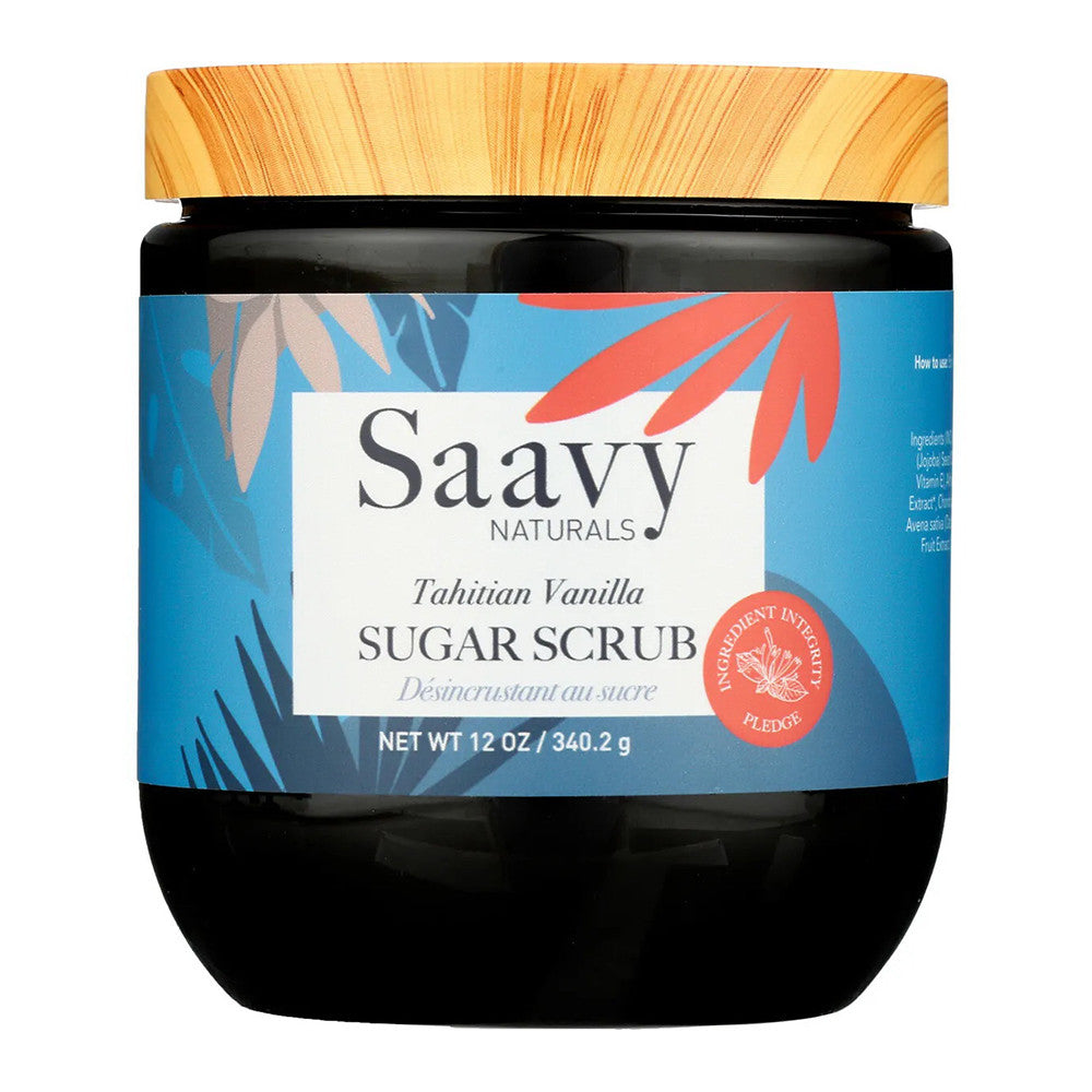 Saavy Naturals Sugar Body Scrub, Tahitian Vanilla, 12 Oz