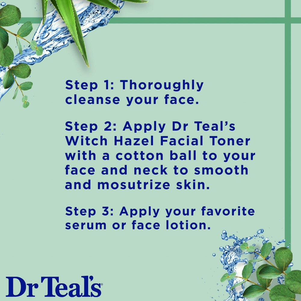Dr Teals Eucalyptus Witch Hazel Facial Toner, 16 Oz