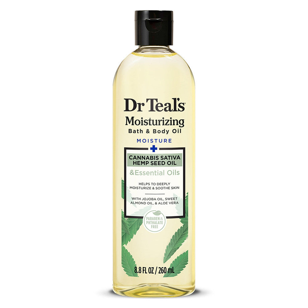 Dr Teals Bath And Body Oil, Relaxing Hemp Seed Oil, 8.8 Oz
