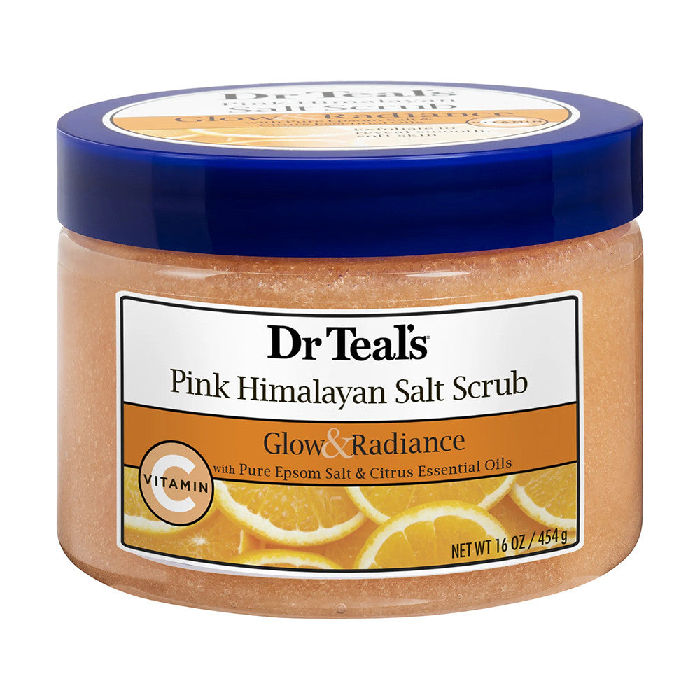 Dr Teal's Pink Himalayan Salt Body Scrub Glow and Radiance, 16 Oz