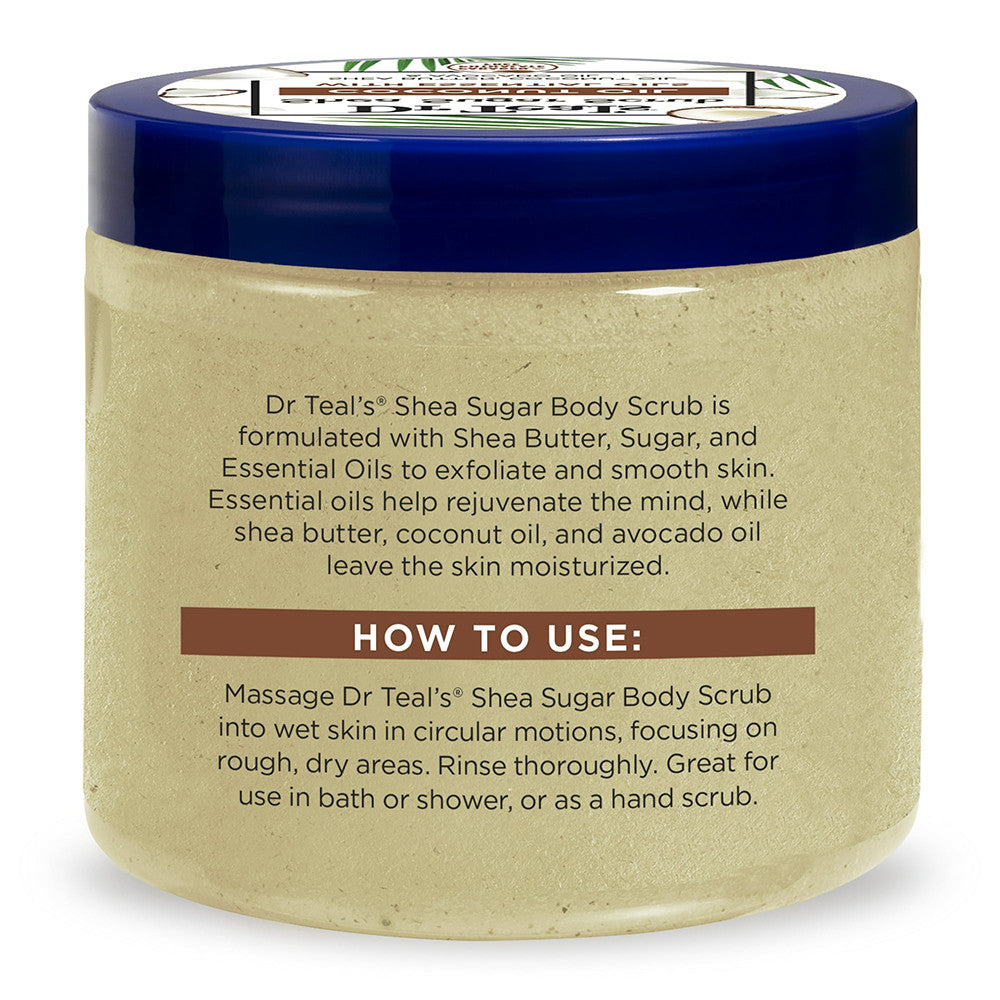 Dr Teals Shea Sugar Scrub with Coconut Oil, 19 Oz