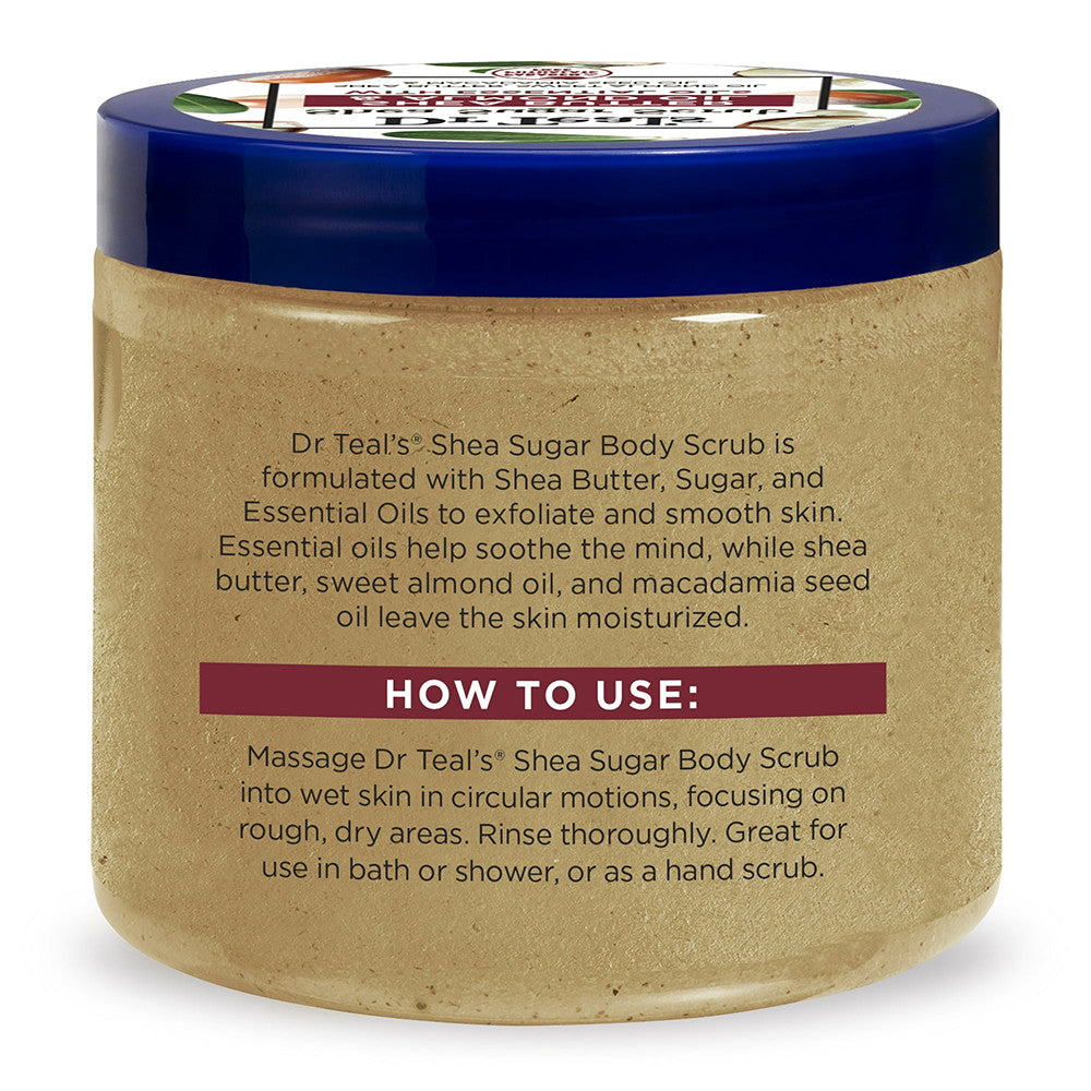Dr Teals Shea Sugar Body Scrub, Shea Butter And Almond Oil, 19 Oz