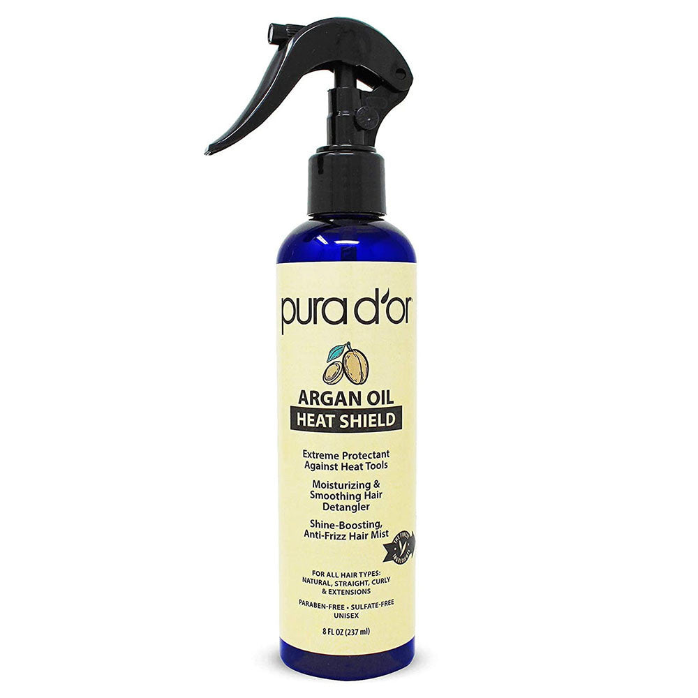 Pura Dor Argan Oil Heat Shield Protectant Spray, 8 Oz