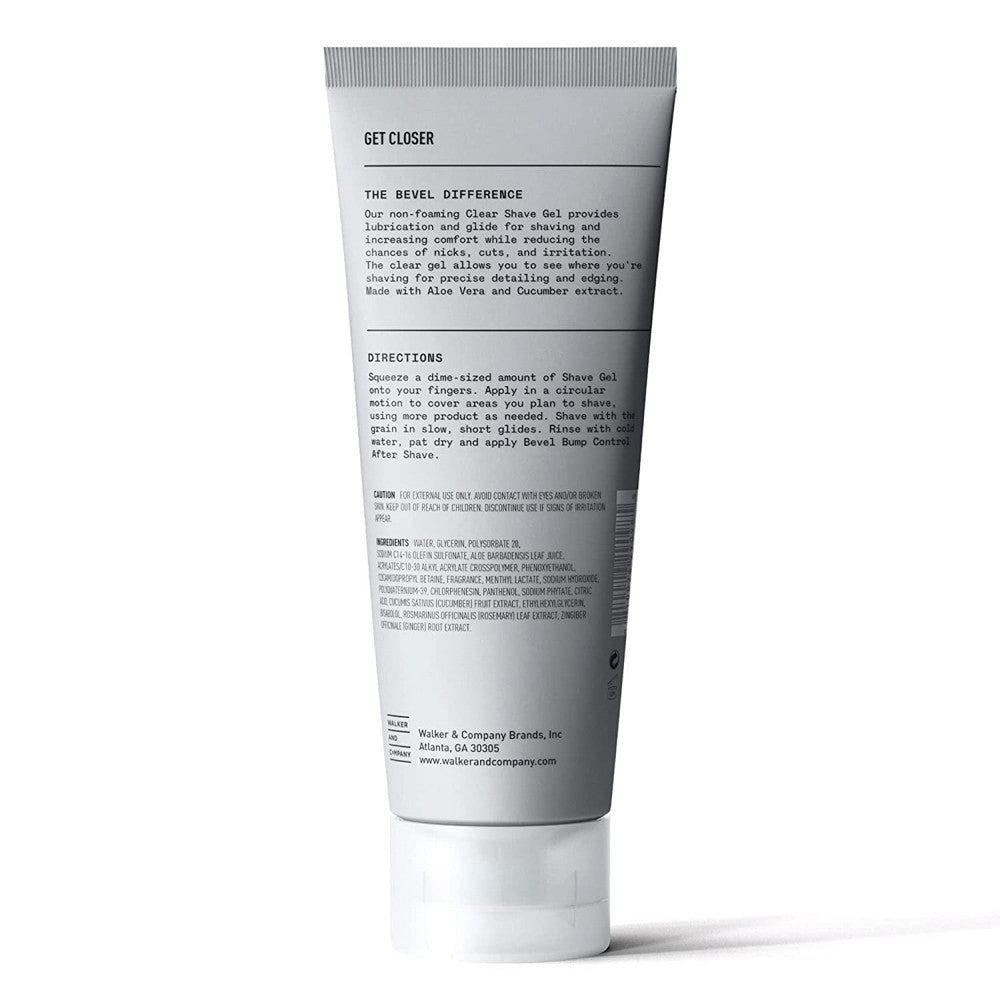 Bevel Clear Shave Gel for Men with Aloe Vera and Cucumber, 4 Oz