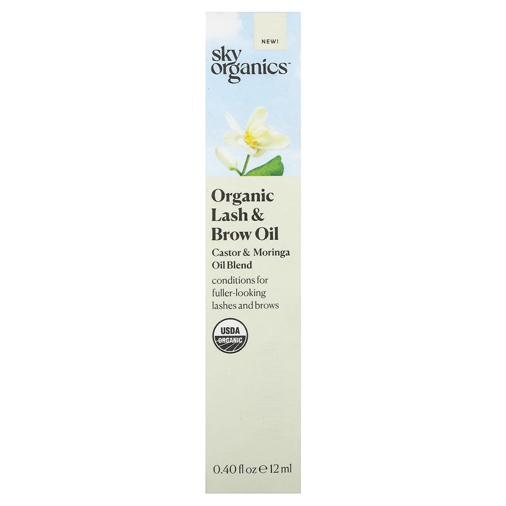 Sky Organics Organic Lash and Brow Oil, 0.4 Oz