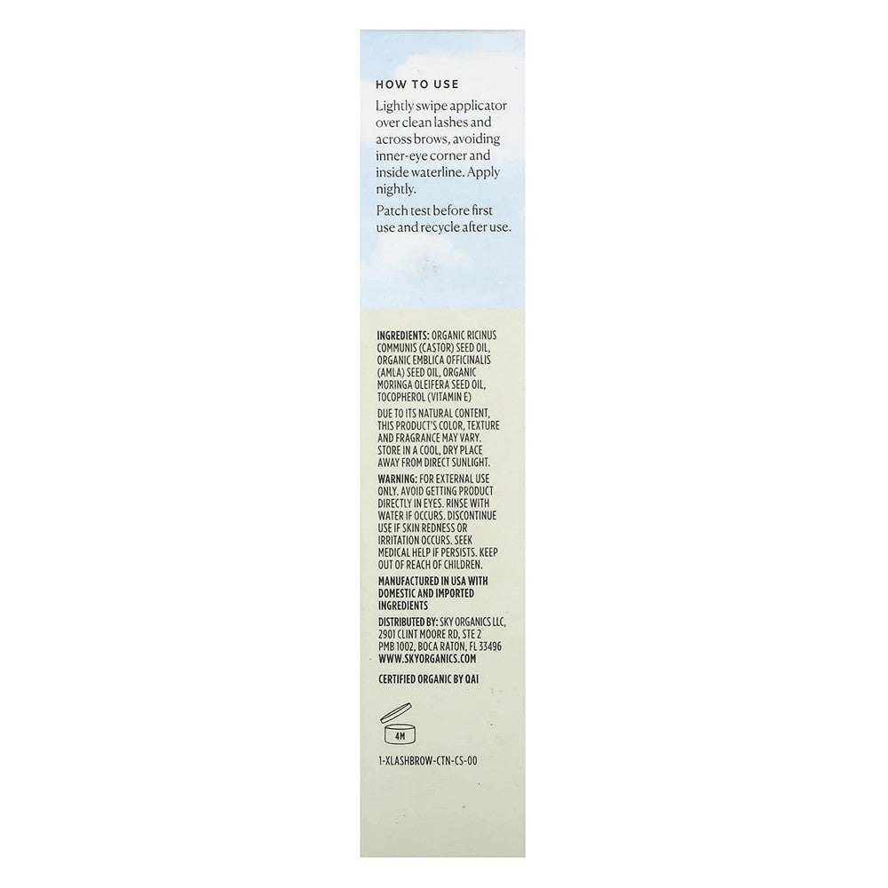 Sky Organics Organic Lash and Brow Oil, 0.4 Oz