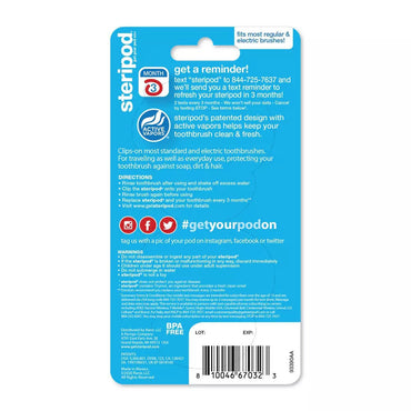 Steripod Toothbrush Protector Cover, 2 Ea