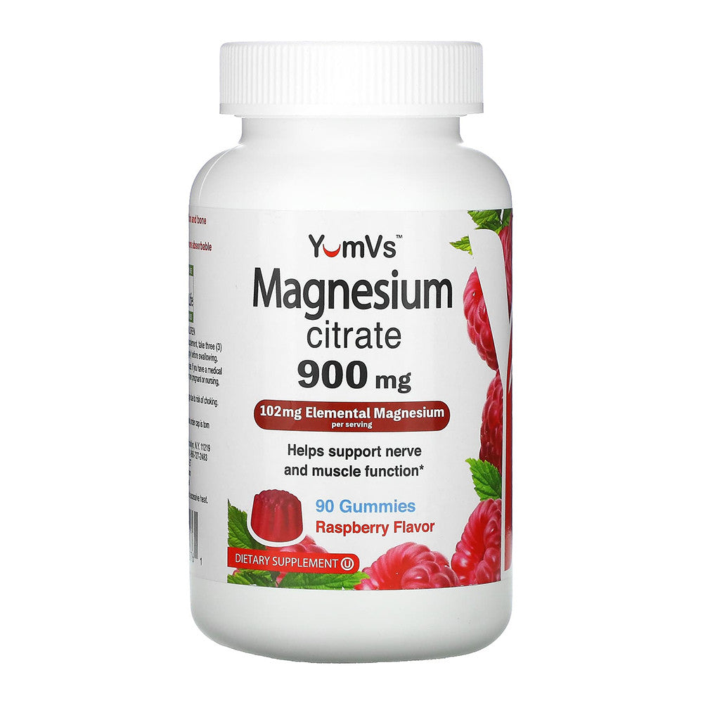 Yum Vs Magnesium Citrate 900 Mg Gummies, Raspberry, 90 Ea