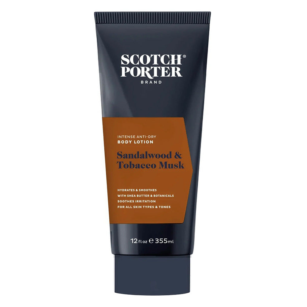 Scotch Porter Sandalwood and Tobacco Musk Body Lotion for All Skin Tones 12Oz (355ml)