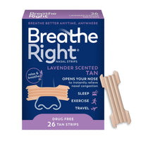Breathe Right Nasal Strips for Congestion Relief Lavender Scented Drug-Free, 26 Ea