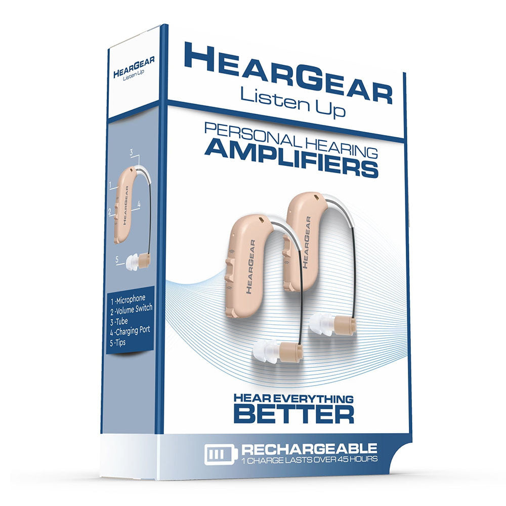 Hear Gear Listen Up Sound Personal Amplifiers Rechargeable, 1 Pair
