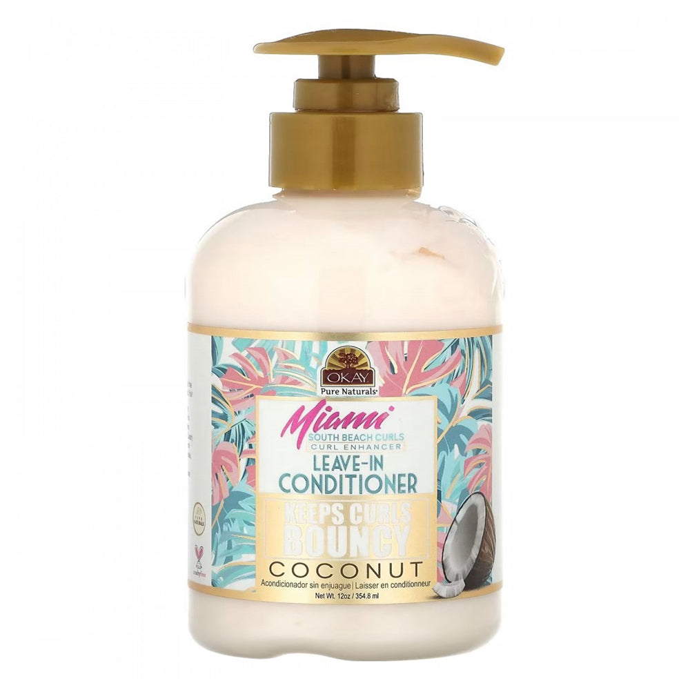 Okay Miami South Beach Curls Enhancer Leave in Conditioner with Coconut 12Oz (354.8ml)