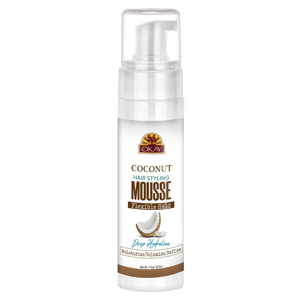 Okay Coconut Hair Styling Mousse with Extra Hold 8Oz (222ml)