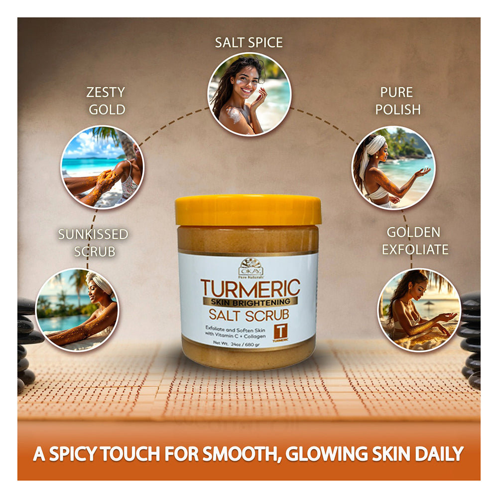 Okay Turmeric Paraben Free Salt Scrub 24Oz (710ml)